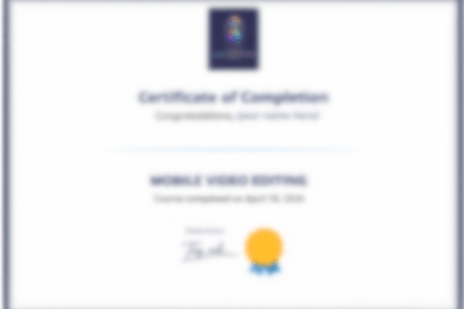 Certificate of Completion